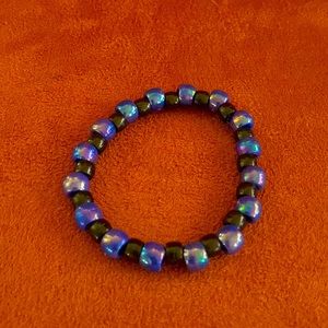 Metallic blue and black brcaelet